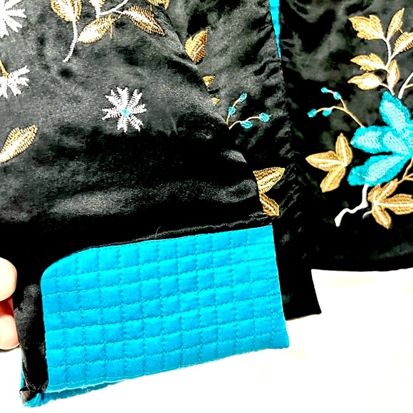 All SILK Vintage Pristine Jacket Embroidered Blazer Coat Smoking - Picture 4 of 12